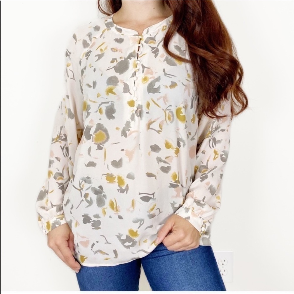 ROSE & OLIVE Pastel Blush Pink Floral Blouse Med